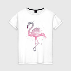 Футболка хлопковая женская Flamingo, цвет: белый