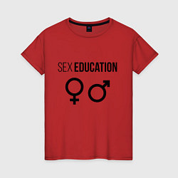 Футболка хлопковая женская SEX EDUCATION, цвет: красный