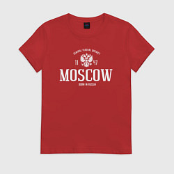 Футболка хлопковая женская Москва Born in Russia, цвет: красный