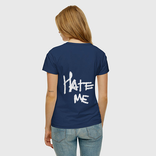 Женская футболка Hate me / Тёмно-синий – фото 4