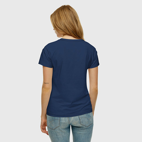 Женская футболка DDoS: SYN Flood white / Тёмно-синий – фото 4