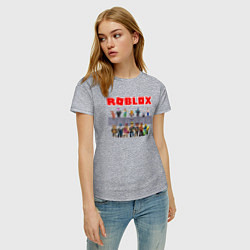 Футболка хлопковая женская ROBLOX, цвет: меланж — фото 2