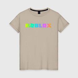 Футболка хлопковая женская ROBLOX, цвет: миндальный