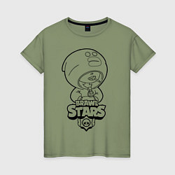 Женская футболка Brawl Stars LEON раскраска