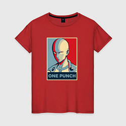 Футболка хлопковая женская ONE-PUNCH MAN, цвет: красный