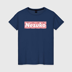 Футболка хлопковая женская NEZUKO, цвет: тёмно-синий