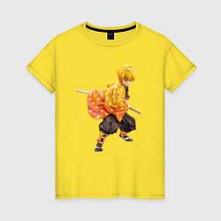 Футболка хлопковая женская KIMETSU NO YAIBA, цвет: желтый