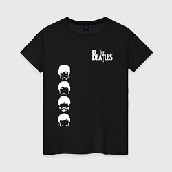 Футболка хлопковая женская Beatles, цвет: черный