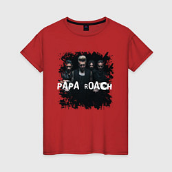 Футболка хлопковая женская Papa roach, цвет: красный