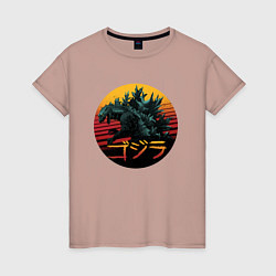 Женская футболка Godzilla in circle