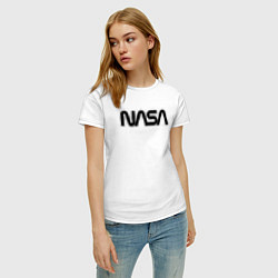 Футболка хлопковая женская NASA, цвет: белый — фото 2