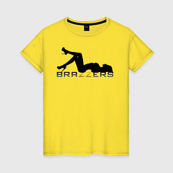 Футболка хлопковая женская Brazzers, цвет: желтый