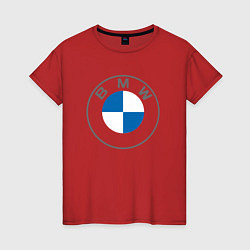 Футболка хлопковая женская BMW LOGO 2020, цвет: красный