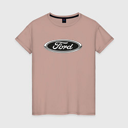 Футболка хлопковая женская Ford, цвет: пыльно-розовый
