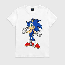 Футболка хлопковая женская Sonic, цвет: белый