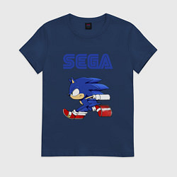 Футболка хлопковая женская SEGA, цвет: тёмно-синий