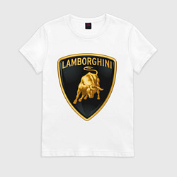 Футболка хлопковая женская Ламборгини, цвет: белый