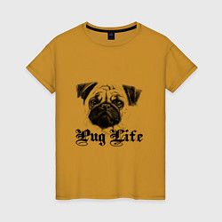 Женская футболка Pug life