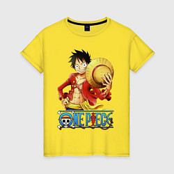 Футболка хлопковая женская One Piece, цвет: желтый