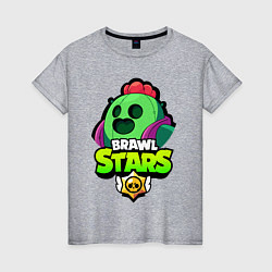 Футболка хлопковая женская BRAWL STARS SPIKE, цвет: меланж