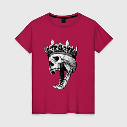 Женская футболка Fangs - skull and crown