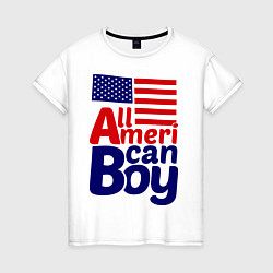 Футболка хлопковая женская All American Boy, цвет: белый