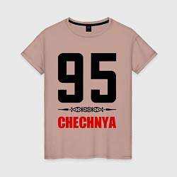 Футболка хлопковая женская 95 Chechnya, цвет: пыльно-розовый