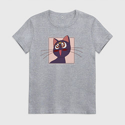 Футболка хлопковая женская Luna, Sailor Moon, цвет: меланж