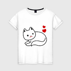 Женская футболка Ласковый котик