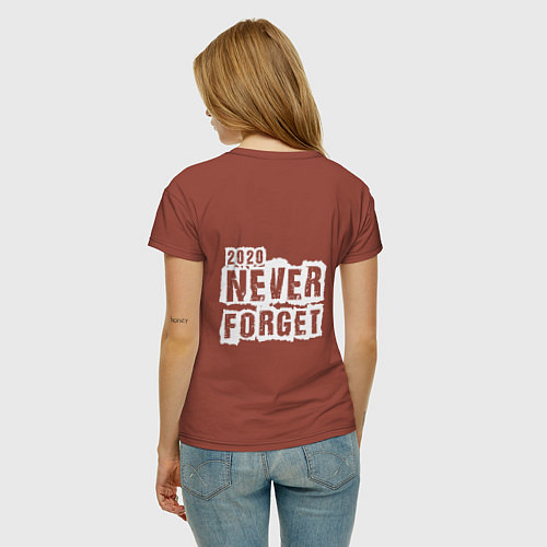 Женская футболка Never forget / Кирпичный – фото 4