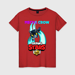 Футболка хлопковая женская BRAWL STARS MECHA CROW, цвет: красный