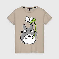 Женская футболка Totoro и бабочка