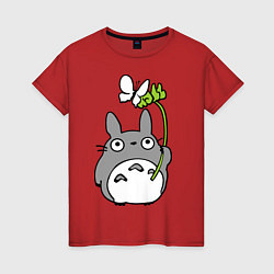 Женская футболка Totoro и бабочка