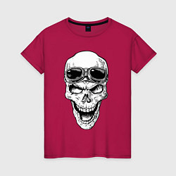 Женская футболка Skull and glasses