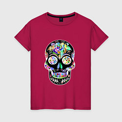 Женская футболка Flowers - Art skull