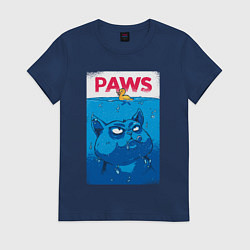 Женская футболка Paws пародия на челюсти