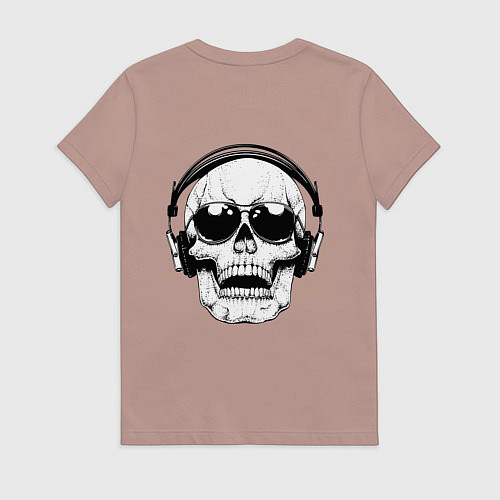 Женская футболка Skull Music lover / Пыльно-розовый – фото 2