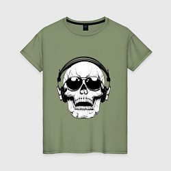 Женская футболка Skull Music lover