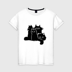 Женская футболка Мохнатые Коты