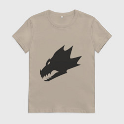 Футболка хлопковая женская Саламандры (Salamanders), цвет: миндальный