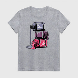 Футболка хлопковая женская Лаки, цвет: меланж