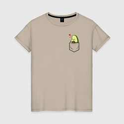 Женская футболка Авокадо в кармане