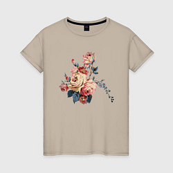 Женская футболка Цветы, арт