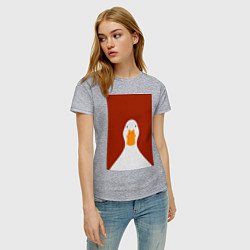 Футболка хлопковая женская Утка, цвет: меланж — фото 2