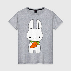 Женская футболка Зайчик с морковкой