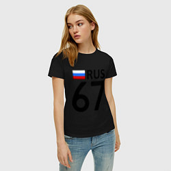 Футболка хлопковая женская RUS 67, цвет: черный — фото 2