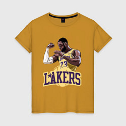 Футболка хлопковая женская LeBron - Lakers, цвет: горчичный