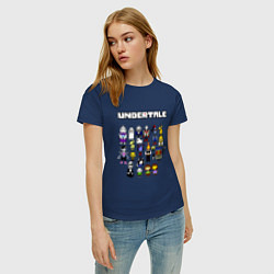 Футболка хлопковая женская UNDERTALE, цвет: тёмно-синий — фото 2