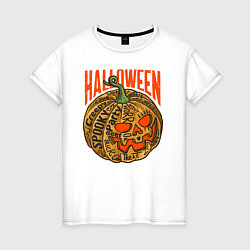 Женская футболка Halloween тыква