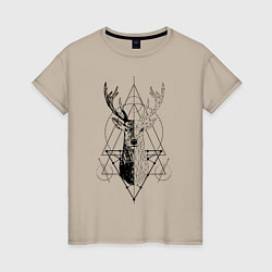 Женская футболка Polygonal deer